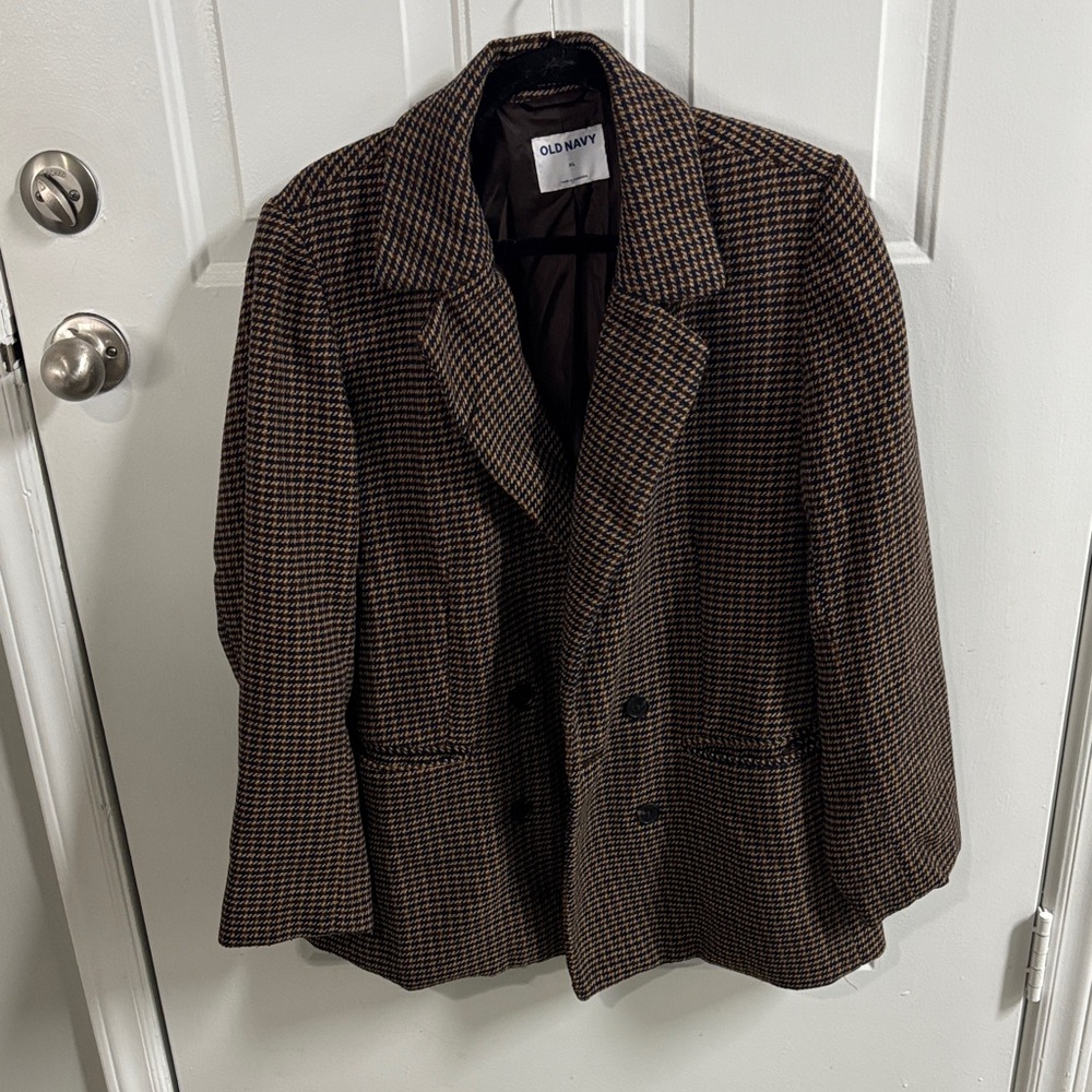 Old Navy Brown Houndstooth Women's Jacket